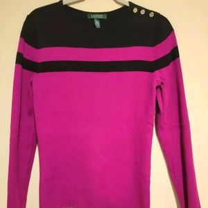 Vintage Lauren Ralph Lauren Striped purple Sweater Womens Size L